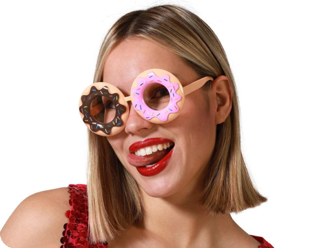 Plastic donut bril