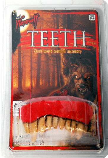 Plastic false teeth werewolf