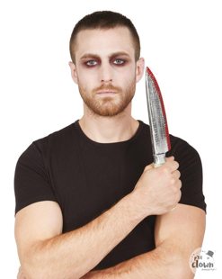 plastic knife with blood