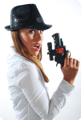 Plastic pistol with visor