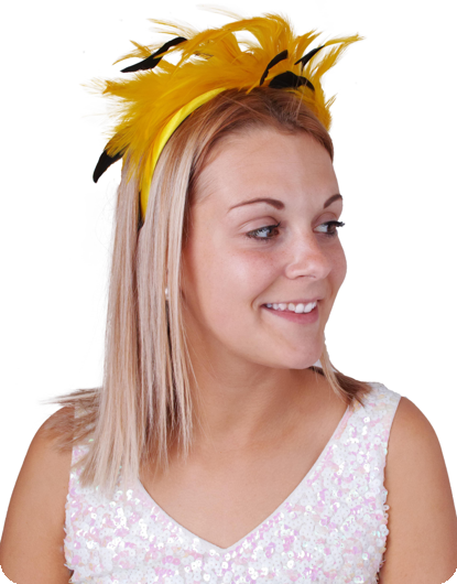 Plume de pièce de cheveux Jaune