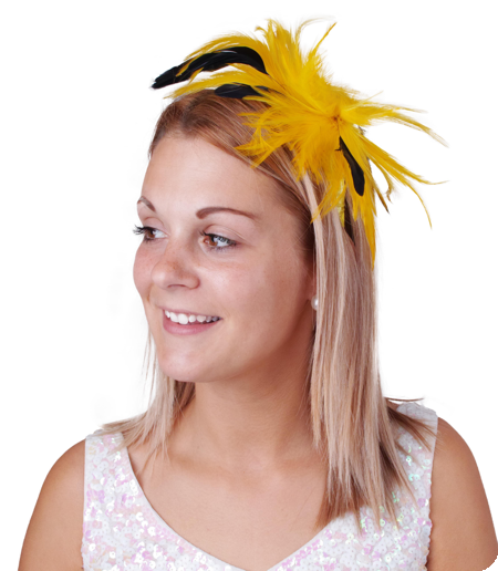 Plume de pièce de cheveux Jaune