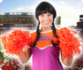 Pom pom cheerleader oranje