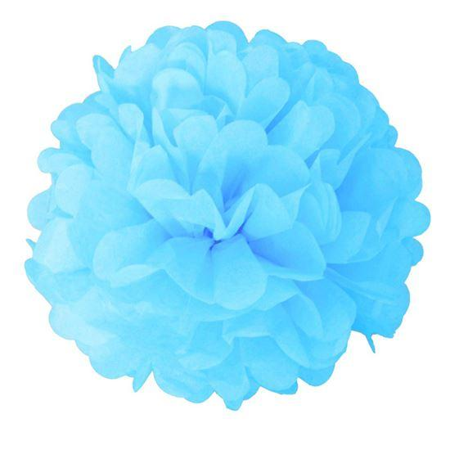 Pompoms decoratie babyblauw (2st)