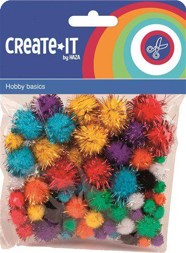 Pompoms Glitter 78stuks