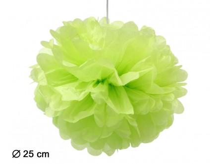 Pompon lampion vert 25cm