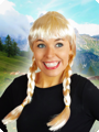 Pruik Heidi blond