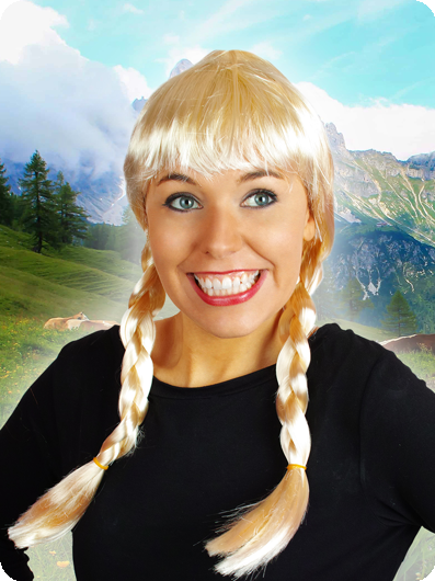 Pruik Heidi blond