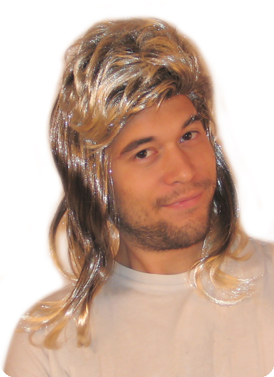 Pruik met nektapijt Johnny