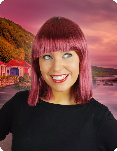 Pruik met pony Samantha acajou