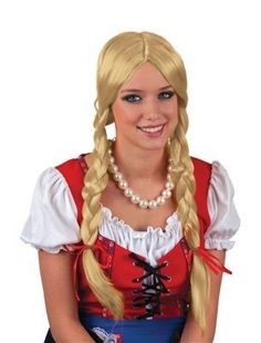 pruik met vlechten blond