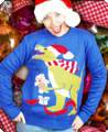 Pull de Noël avec dinosaure pour hommes et femmes