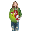 Pull de Noël Green Hoodie avec bonhomme de neige