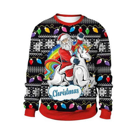 pull de Noël Santa Licorne bébé