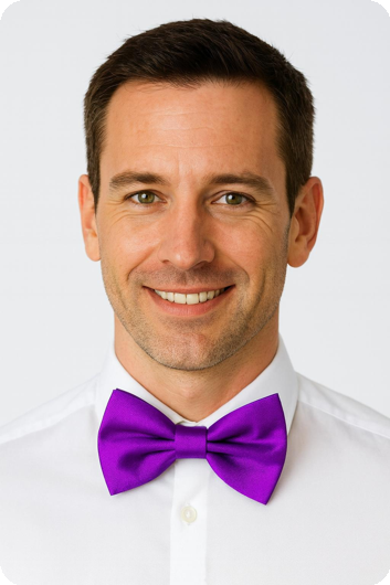 Purple bow tie
