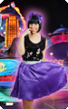 Purple retro skirt and scarf