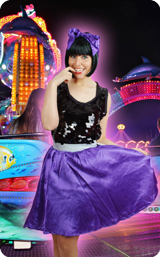 Purple retro skirt and scarf
