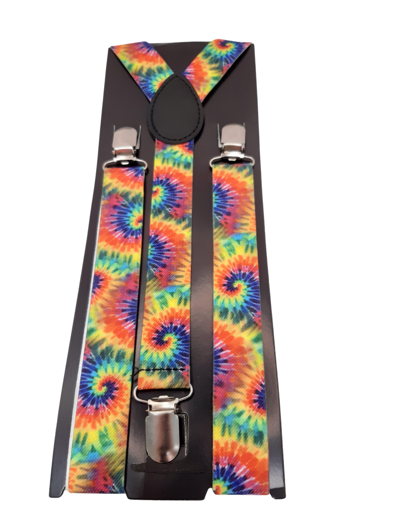 Rainbow patterned suspenders