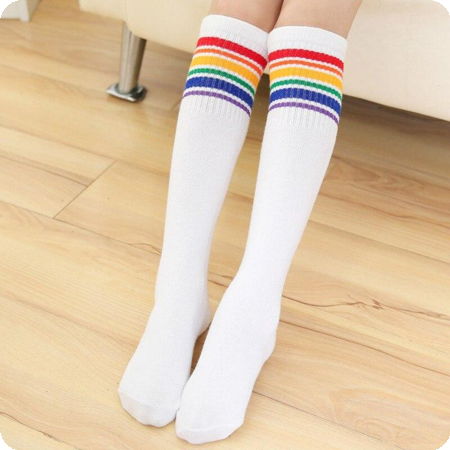 Rainbow Striped Stockings