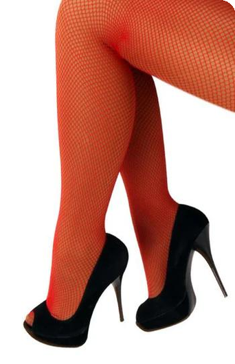 Red fishnet tights