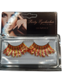 Red/gold metallic long lashes