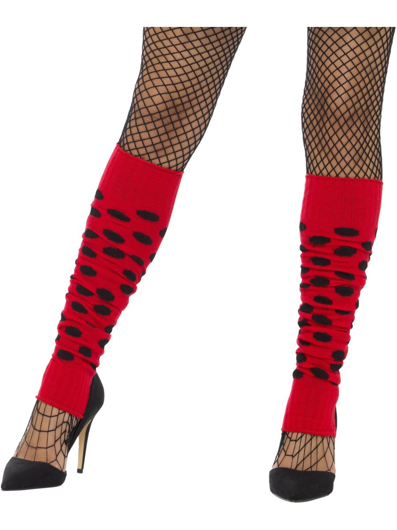 Red Leg Warmers with Black Dots