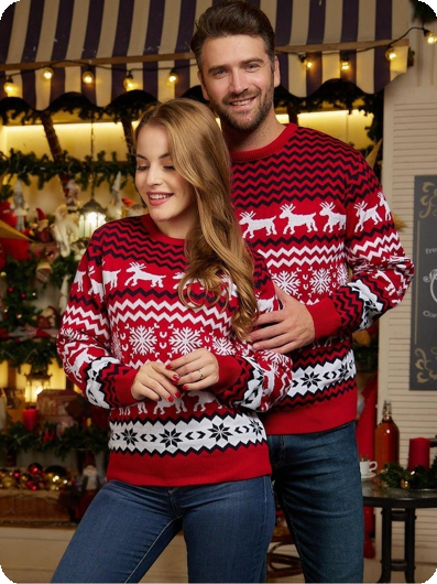 red luxury Christmas sweater