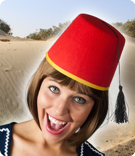 Red marrocan fez hat