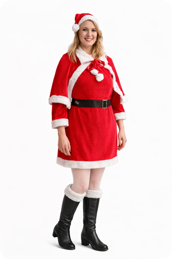 Red Mrs. Claus Outfit - Classic Christmas Costume