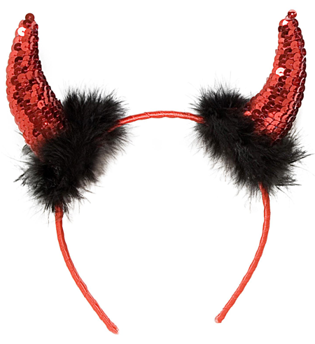 Red Sequin Devil Horns