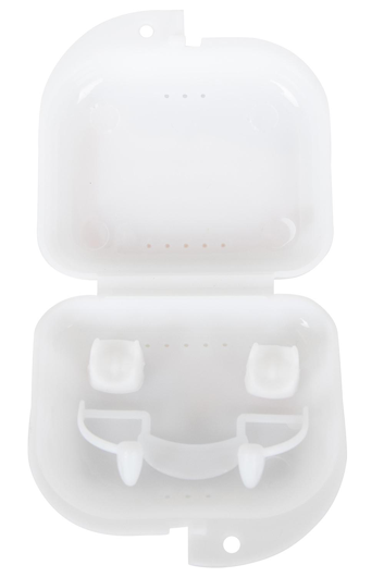Retractable vampire teeth in a deluxe box