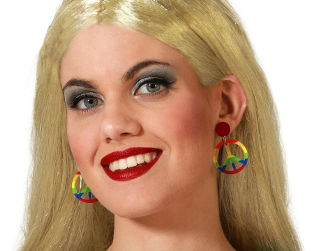 Retro Hippie Peace Oorbellen