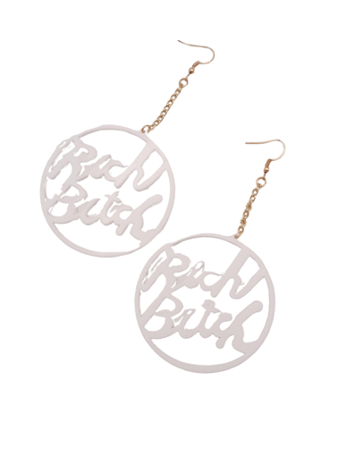 Rich Bitch Large Hoop Earrings