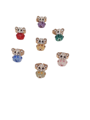 Ring colored teddy bear with rhinestones