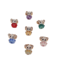 Ring gekleurd beertje met strass