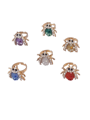 Ring gekleurde kever/tor met strass