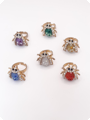 Ring gekleurde kever/tor met strass
