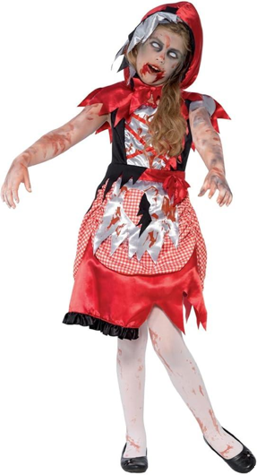 Robe de Petit Chaperon Rouge zombie pour filles pour Halloween