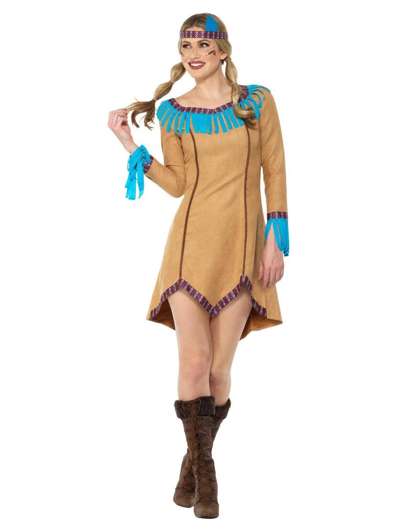 Robe indienne pour femmes avec des franges bleues.