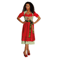 robe traditionnelle bavaroise verte et rouge