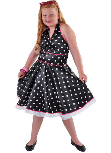 Rock n roll robe à pois pour les filles