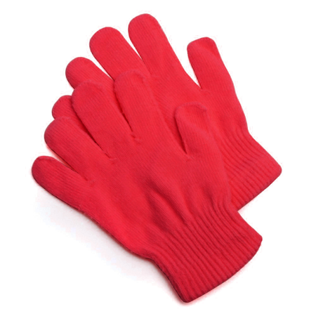 Rode gebreide handschoenen