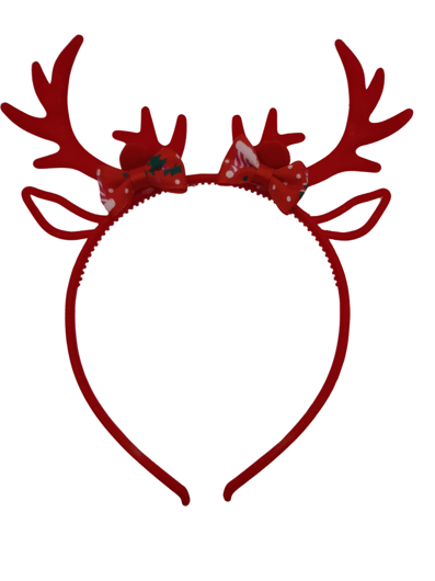 Rode Kerst diadeem met rendier gewei