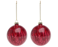 rode kerstbal set in glas