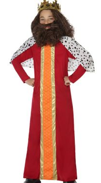 Rode Koning Gewaad voor Kinderen met Gouden Strepen