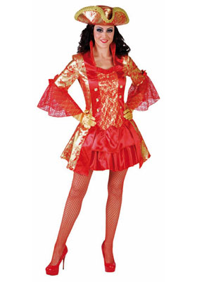 Rode Markiezin Kostuum - Elegante Barokjurk