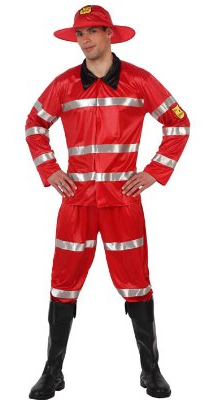 Rood Brandweer Kostuum voor Heren