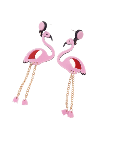 Rose flamingo oorbellen