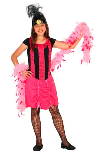Roze Cabaret Showgirl Outfit voor Meisjes