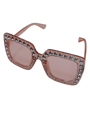 roze glamour bril met steentjes